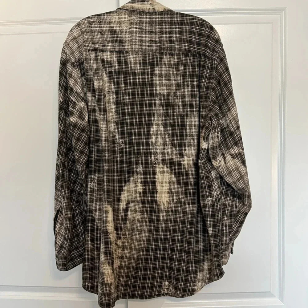 Franklin Flannels Upcycled Bleached Button Down F… - image 8